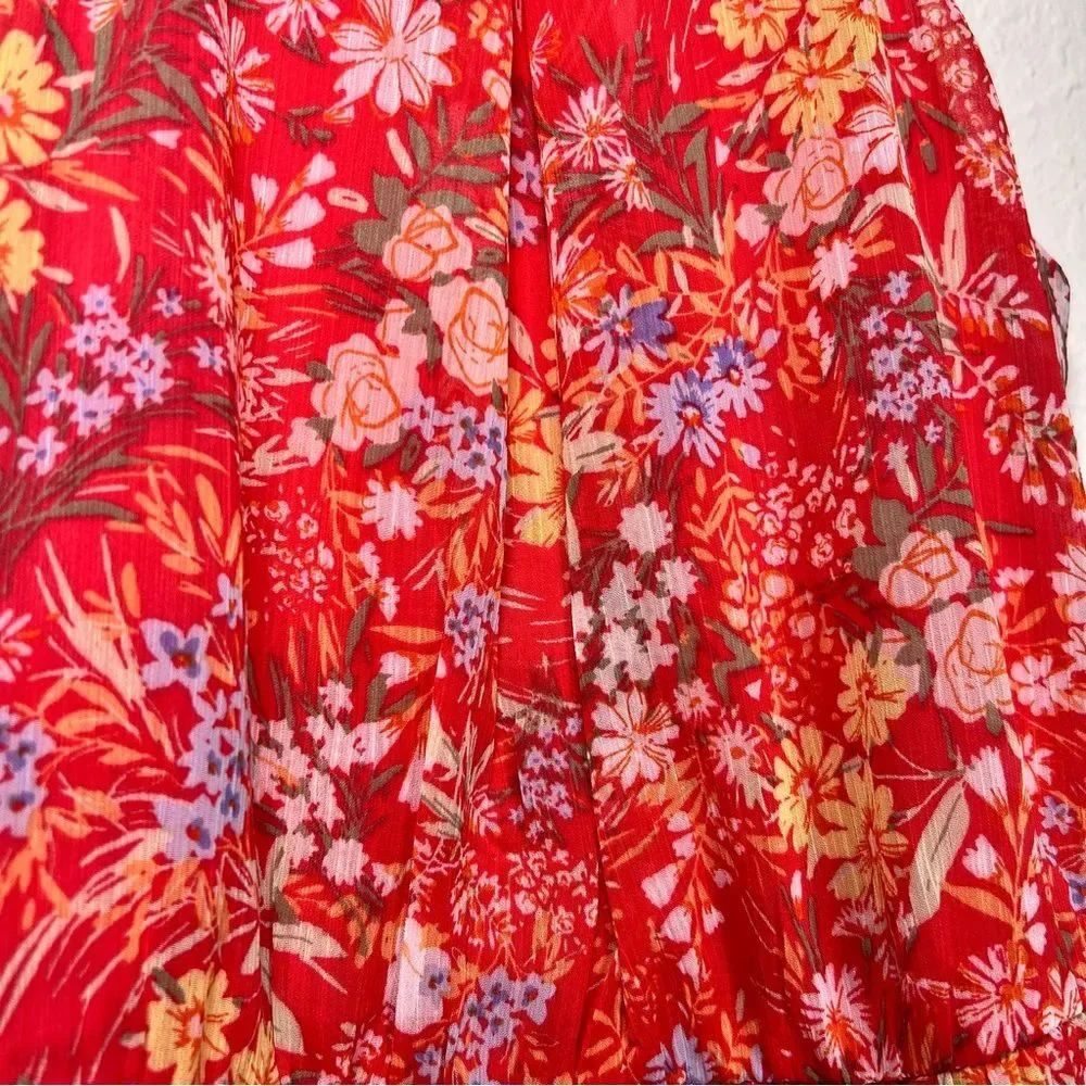 The general good floral print, fully lined sheer midi dress 🌺 small